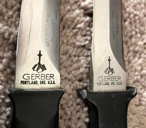 2 Vintage Gerber Guardian Rw Loveless Boot Knives Portland Ore Usa