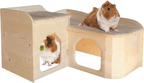 Resch No26 Guinea Pig Country House Natural Solid Wood Made Of Spruce