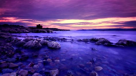 紫色海滩日落壁纸高清原图下载紫色海滩日落壁纸高清图片壁纸自然风景 桌面城市