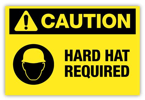 Caution Hard Hat Required Label