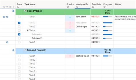 Project Management Task List Template