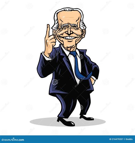 Joe Biden Presidente De Estados Unidos De América Caricatura De Dibujos
