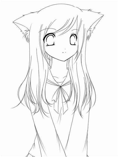 Coloring Pages Kids Anime Girl Wolf Coloring Pages To Print