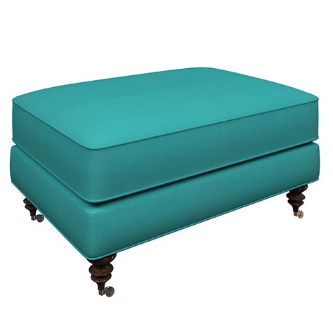 Estate Linen Turquoise Norfolk Ottoman Furniture