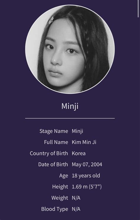 Minji Newjeans Profile Age Birthday Height Weight Hallyu Idol