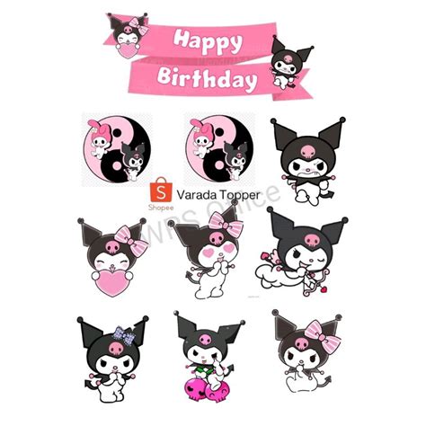 Jual Topper Cake Tema Kuromi Free Request Namahiasan Kue Ultah Kuromi