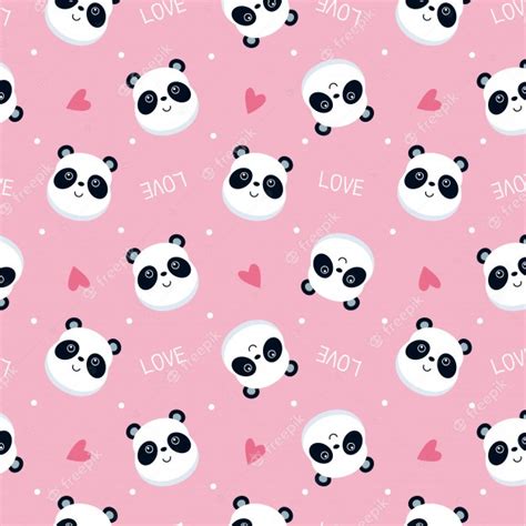 Premium Vector Seamless Pattern With Panda Face