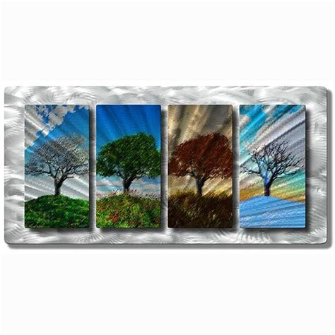 Ash Carl Four Seasons Tree Landscape Metal Wall Art 13028655
