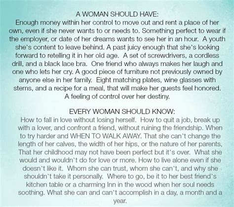 What Every Woman Should Have What Every Woman Should Know Do You