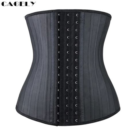 black smooth latex waist trainer cincher 25 steel boned underbust latex corset waspie bustier