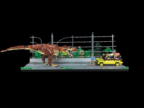 Giant Custom Lego T Rexpaddock Escape Scene Detailed Video Link In