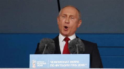 fifa world cup 2018 defiant vladimir putin welcomes world cup as russia win fifa news the