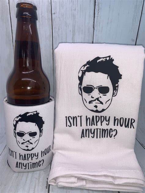Johnny Depp Quote Isnt Happy Hour Anytime A Mega Pint Can Etsy In