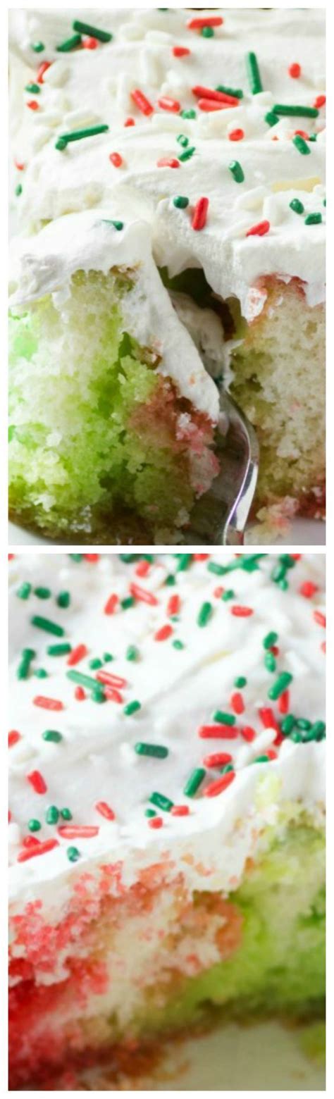 Best christmas poke cakes from christmas red velvet poke cake recipe from yummiest food.source image: Christmas Rainbow Poke Cake ~ A fun and colorful cake that ...
