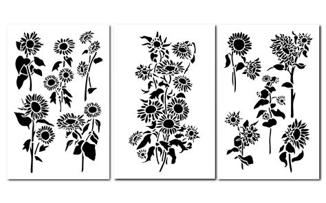 Sunflower Painting Stencils Wall Decorating Airbrush 14 Etsy