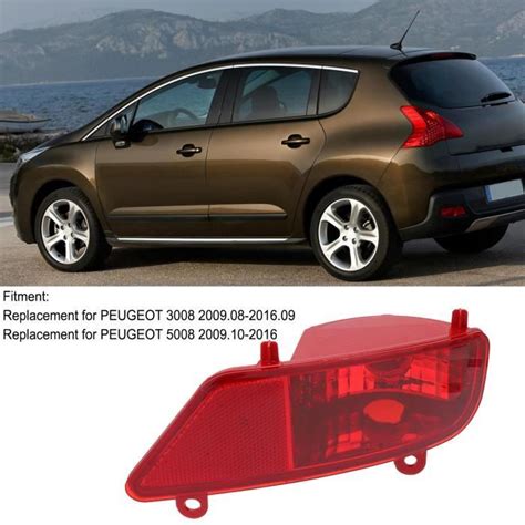 FAR Feu antibrouillard arrière rouge pour PEUGEOT 3008 5008 2009 2016