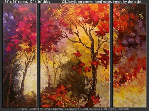 Autumn Maples ⋆ Art By Lena Painting Forest Painting Landscape Art