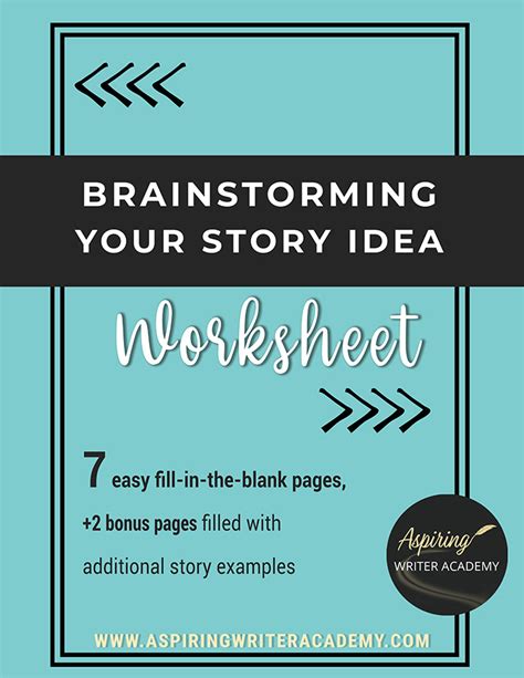 Brainstorming Your Story Idea Worksheet Aspiring Writer Academy