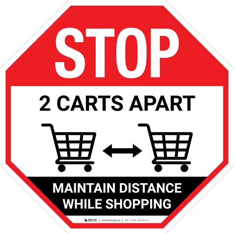 Stop Maintain Distance While Shopping 2 Carts Apart With Icon Stop