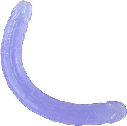 Realistic Double Ended Dildo Inch Flexible Purple Jelly Pen Is Soft Strapless Dildo Adult
