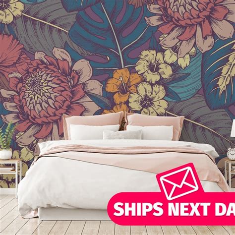 Floral Wall Mural Etsy