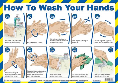 Safety First Aid Group A3 Laminated How To Wash Your Hands Poster