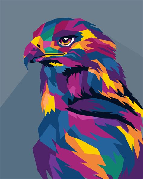 Colorful Abstract Eagle Portrait Design Print 100 Australian Made