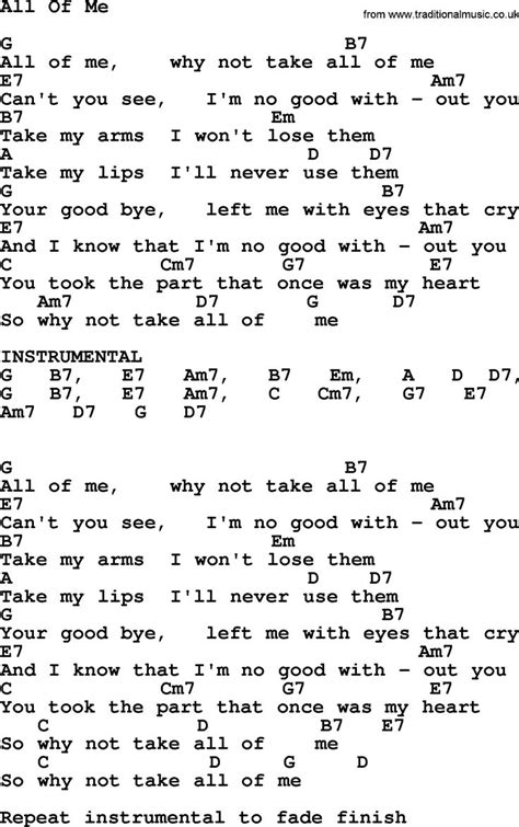 Willie Nelson Song All Of Me Lyrics And Chords In 2022 Lyrics And