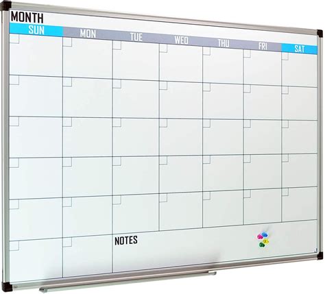 X Board Dry Erase Calendar Whiteboard 48 X 36 Inch Magnetic White