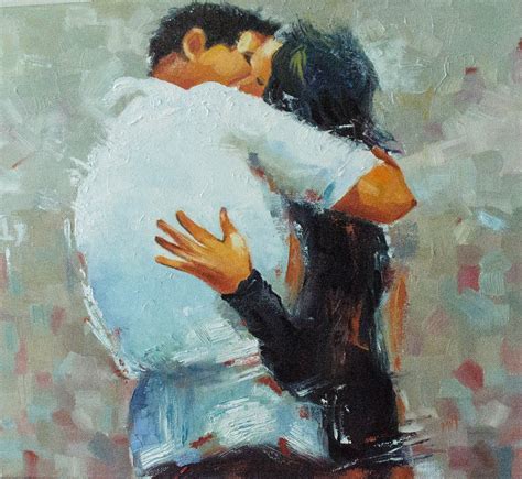 Passionate Embrace Original Painting Couple In Love Oil Etsy