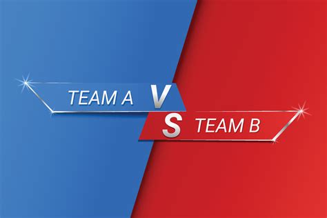 Vs Sport Battle Lower Team A Vs Team B With Red And Blue Background