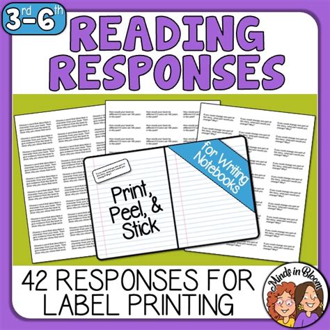 Reading Responses Response Labels For Interactive Notebooks Print