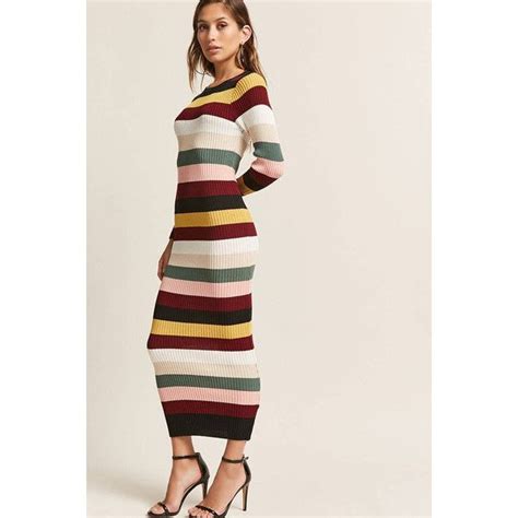 Forever21 Multicolor Stripe Bodycon Maxi Dress 48 Liked On Polyvore