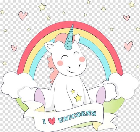 Rainbow Unicorns Clip Art Library