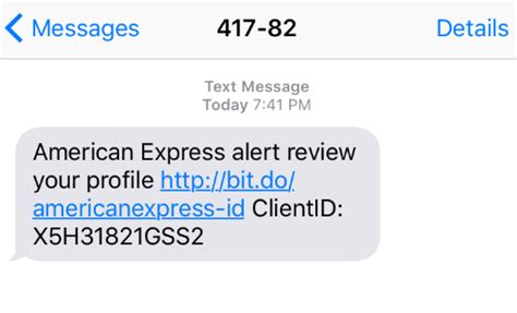 American Express Text Message Phishing Attack