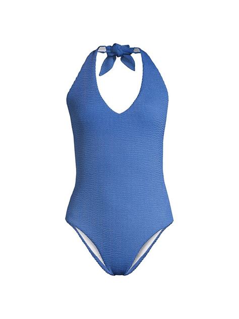 veronica beard women s salis knit one piece swimsuit riviera blue editorialist