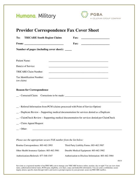 Kostenloses Provider Correspondence Fax Cover Sheet For Medical Printable