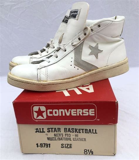 Vintage Converse Pro Hi Top Shoes Sz 85 All Star Basketball White