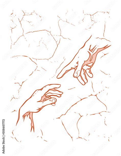 The Creation Of Adamhand To Hand Silhouette Drawing With Fresco