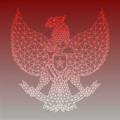 Garuda Pancasila Symbol Of Indonesia Country In Polygon Style Vector