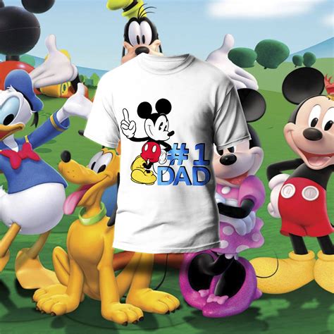 Disney Mickey Mouse Fathers Day 1 Dad T Shirt Etsy