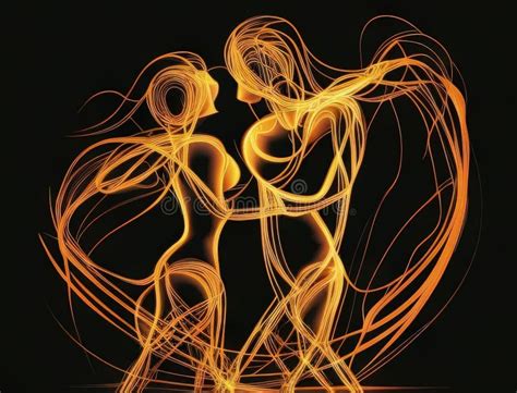 Passion Two Entwined Figures Move In A Graceful And Passionate Dance