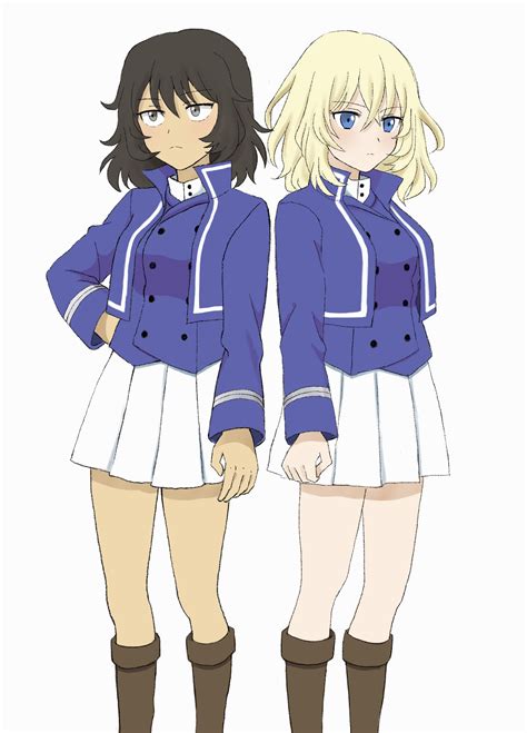 Andou And Oshida Girls Und Panzer Drawn By Nikin 2323 Danbooru