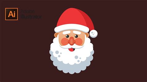How To Draw A Flat Design Santa Claus In Adobe Illustrator Youtube