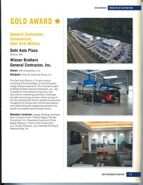 Dahl Auto Plaza Award