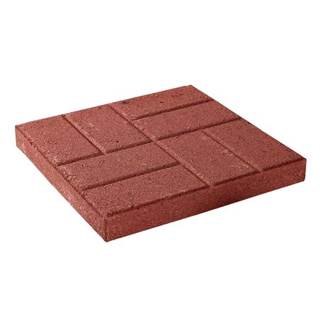 Brickface Red Concrete Patio Stone Common 16 In X Actual 157 In X