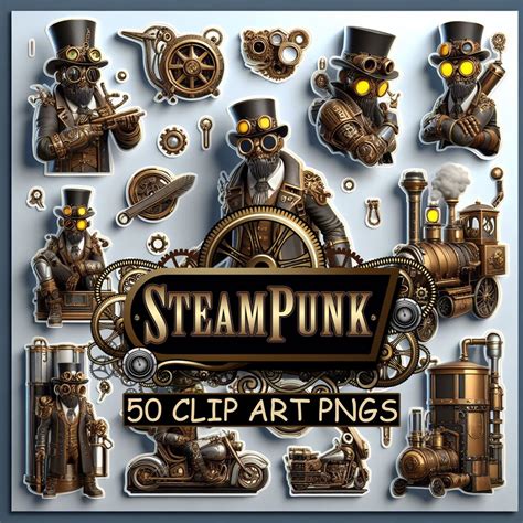 Steampunk Gears And Cogs Clipart Bundle High Resolution Png Files