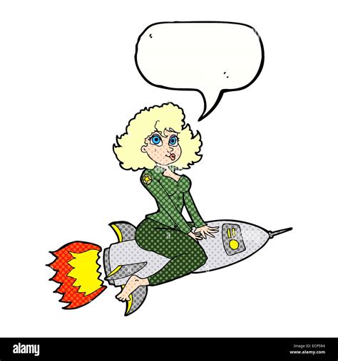 Cartoon Army Pin Up Girl Riding Missile With Speech Bubble Stock Vector Image And Art Alamy