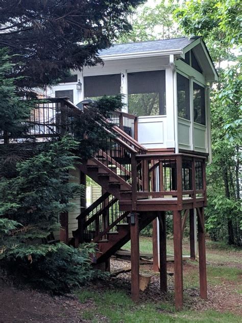 This document provides building code specifications, sketches, photographs, and examples of defects used in inspecting the platforms or landings used with indoor or outdoor stairs. Pin by Michelle E on Covered Porch (With images) | House ...
