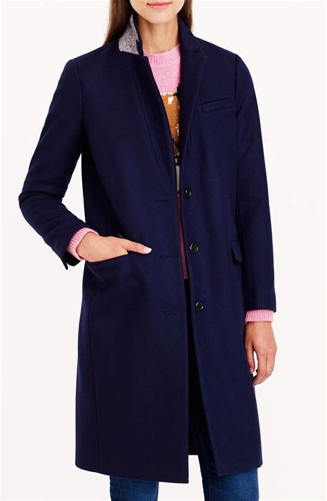 Navy Wool Cashmere Coat Womens Tailored Single Breasted In 6 Colors